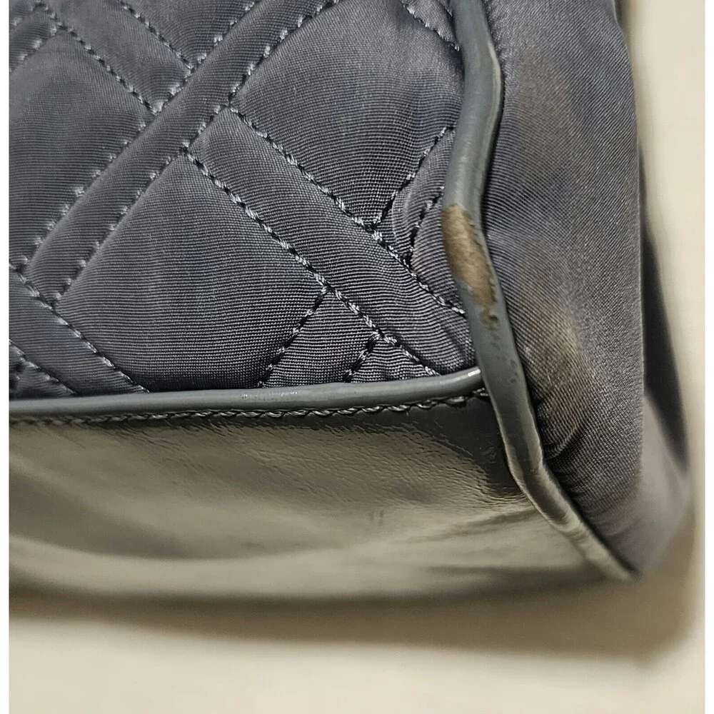 Vera Bradley Womens Purse Solid Gray Quilted 2 Handles Shoulder Strap Pockets